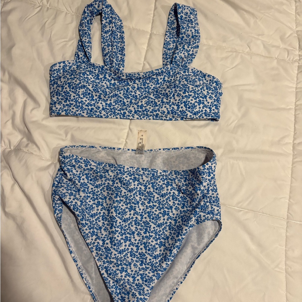 Blue Floral Bikini Set